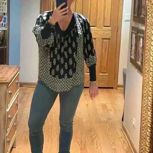 Joie Silk Black and White Blouse Size Small - Picture 8 of 11